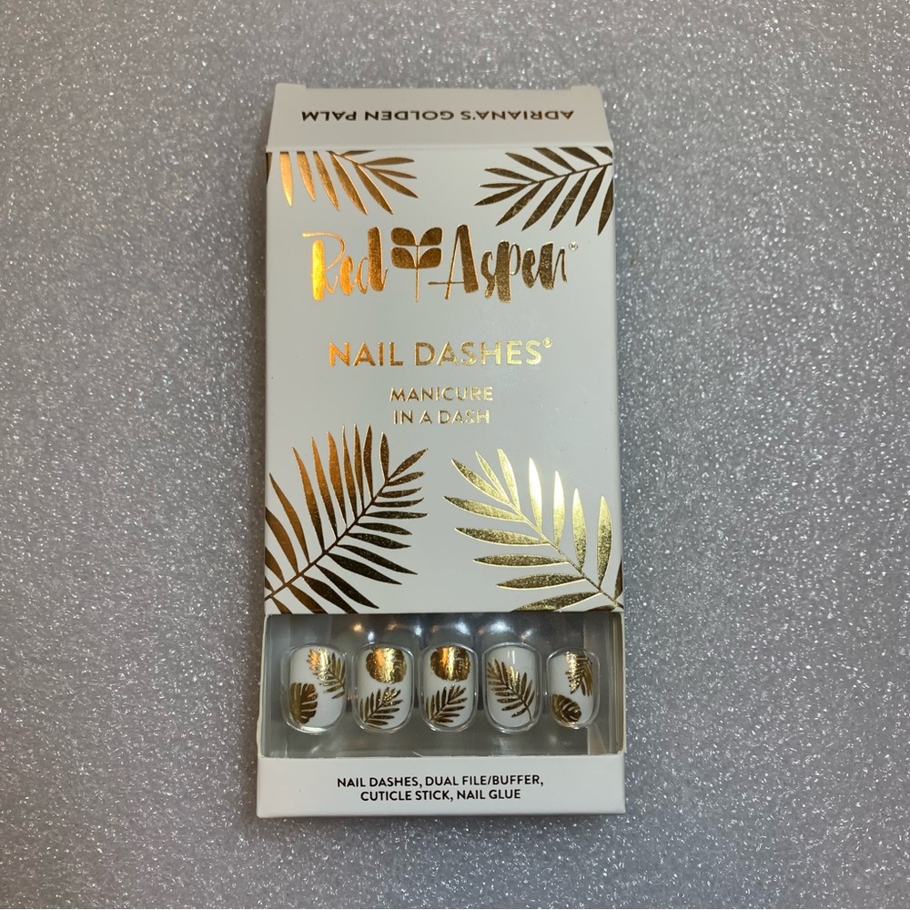 Red Aspen Gold Leaf Press-On Nails